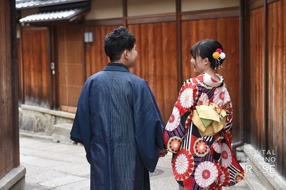 東山で笑顔が素敵なカップル様のロケ撮影^^ ギャラリー 京都のレンタル着物ローズ：ロケ撮影特設サイト