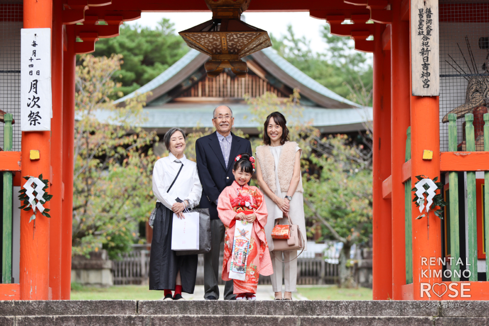 写真：秋の京都・豊国神社でリピーター様の七五三レンタルロケ撮影